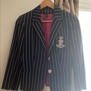 Lauren Ralph Lauren Navy Striped Blazer